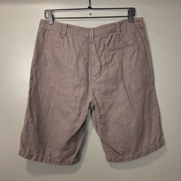 Eileen Fisher Women's 100% Linen Bermuda Short 11.5" Inseam, Size M, Taupe Gray - Picture 2 of 9